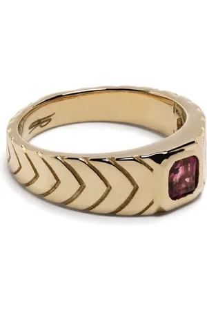 JACQUIE AICHE Anillo en oro amarillo de 14kt con turmalina
