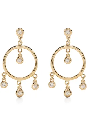 JACQUIE AICHE Arracada Sophie Shaker en oro amarillo de 14kt con diamantes