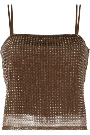 Alexander Wang Top sin mangas con cuello cuadrado