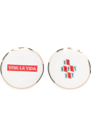 BITOSSI Set de dos platos de porcelana con eslogan