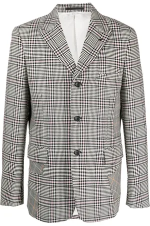 Comme des Garçons Blazer con motivo de cuadros y detalle patchwork