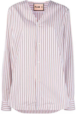 Plan C Mujer Manga larga - Striped V-neck long-sleeve shirt
