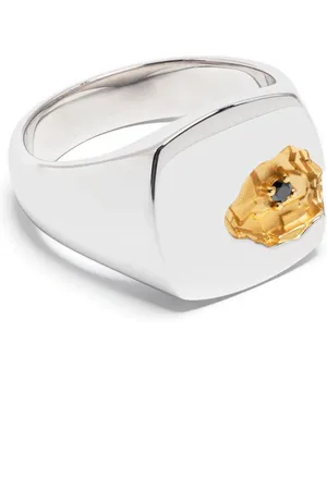 TOM WOOD Anillo en plata de ley Mined con diamante negro