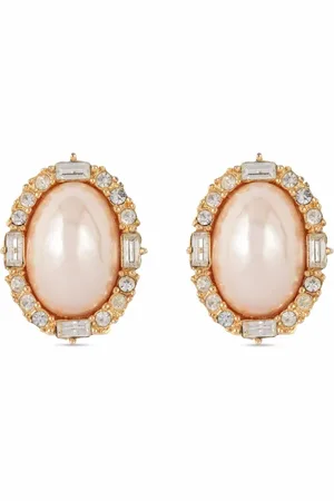 Dior Aretes de clip con detalles de perlas 1980 pre-owned