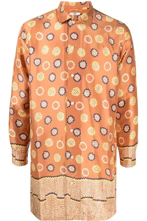 BODE Camisa de seda con estampado gráfico
