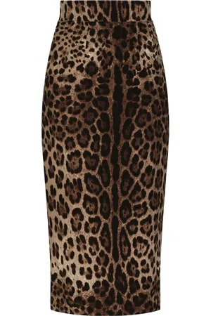Dolce & Gabbana Falda midi con estampado de leopardo