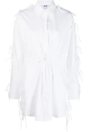 Msgm Vestido camisero con detalle de moño
