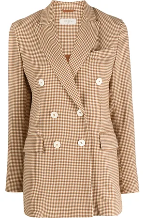 Circolo Blazer con doble botonadura y estampado de cuadros