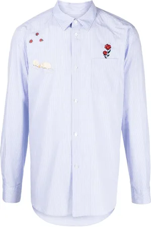 UNDERCOVER Camisa con estampado de rayas y apliques