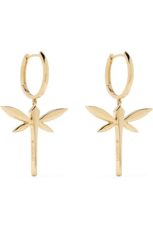 ANAPSARA Aretes Dragonfly pequeñas en oro amarillo de 18kt