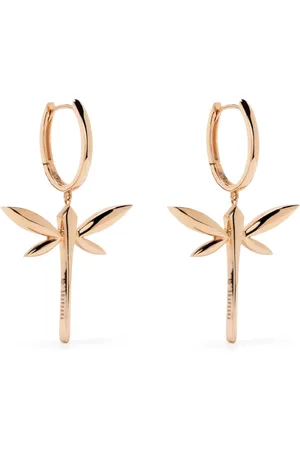 ANAPSARA Aretes Dragonfly pequeñas en oro amarillo de 18kt