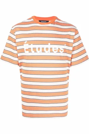 Etudes Playera a rayas con logo estampado