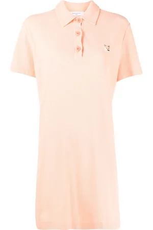 Maison Kitsuné Vestido estilo playera tipo polo con logo bordado