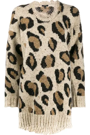 R13 Suéter con estampado de leopardo