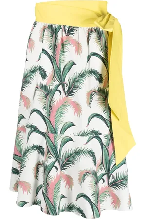 Maison Kitsuné Falda con hojas estampadas