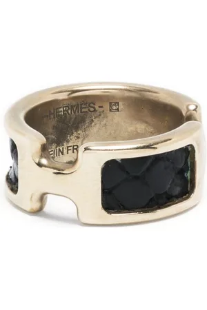 Hermès Anillo H con paneles en cuero 2000