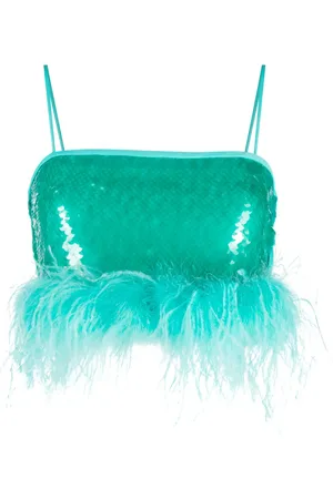 GIUSEPPE DI MORABITO Top transparente con detalles de cristal