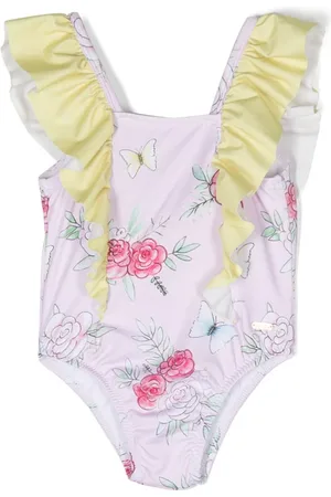 PATACHOU Traje de baño con estampado floral y volantes