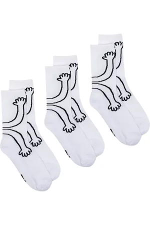 Natasha Zinko Pack de calcetines con estampado de mano