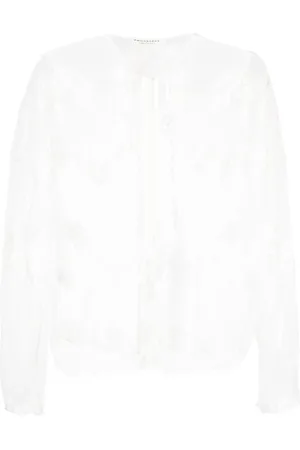 Serafini Blusa transparente con diseño bordado