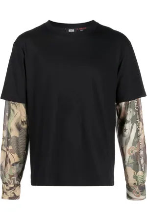 GCDS Playera con estampado gráfico a capas