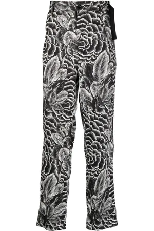 4SDESIGNS Pantalones slim con estampado floral