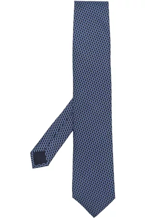 Pal Zileri Hombre Pajaritas - Corbata de seda con extremo en punta y estampado gráfico