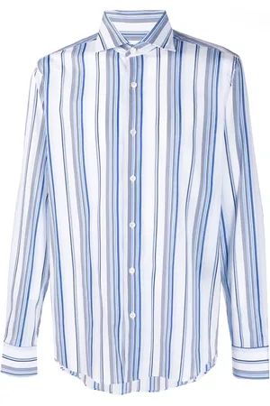 FEDELI Camisa manga larga con rayas verticales estampadas