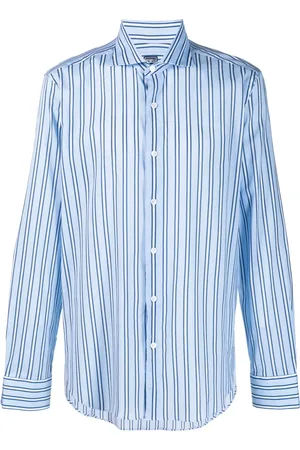 FEDELI Camisa manga larga con rayas verticales estampadas
