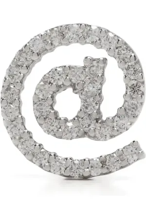 DELFINA DELETTREZ Arete Snail en oro blanco de 18kt con diamantes