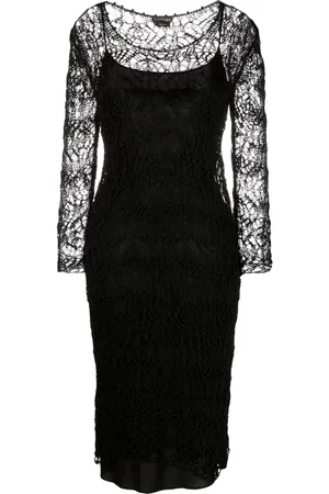 Tom Ford Vestido ajustado con motivo de encaje