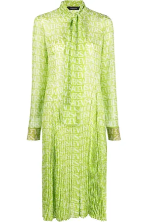 VERSACE Vestido camisero con logo estampado