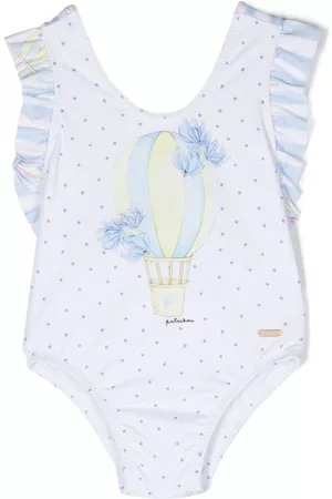 PATACHOU Traje con estampado gráfico y ribete de volantes
