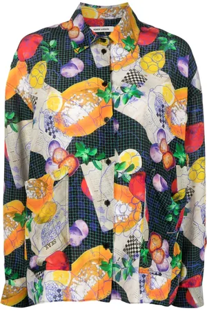 HENRIK VIBSKOV Camisa de seda con estampado gráfico
