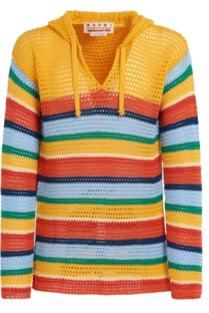 Marni Hoodie tejido de crochet con motivo de rayas
