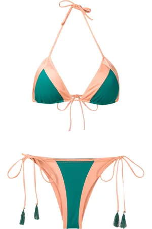 Brigitte Bikini estilo triángulo con diseño de dos tonos