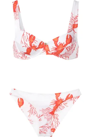 Brigitte Bikini con estampado de vida marina