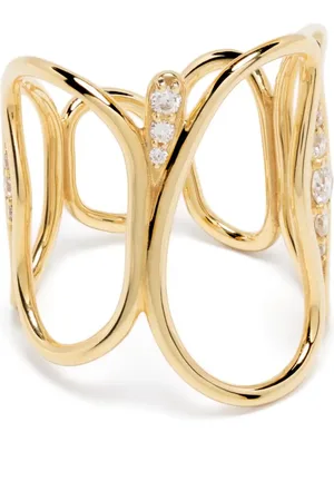 Fernando Jorge Anillo Fluid Chain en oro amarillo de 18kt con diamantes