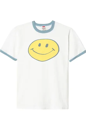RE/DONE Playera con estampado Ringer Smiley