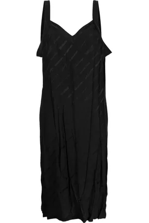 Balenciaga Mujer Estampados - Slip dress de seda con logo estampado