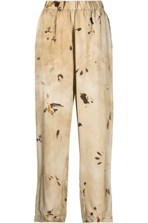 UMA WANG Pantalones con cintura elástica y estampado gráfico