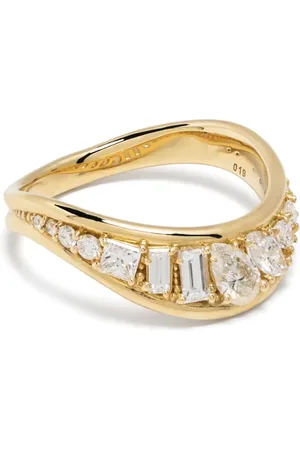 Fernando Jorge Anillo Stream Wave en oro amarillo de 18kt y diamantes