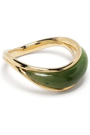 Fernando Jorge Anillo Stream Wave en oro amarillo de 18kt con jade