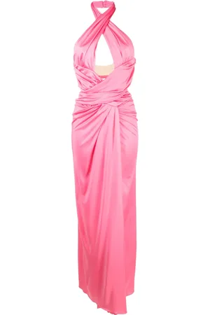 Moschino Vestido largo con diseño drapeado y cuello halter
