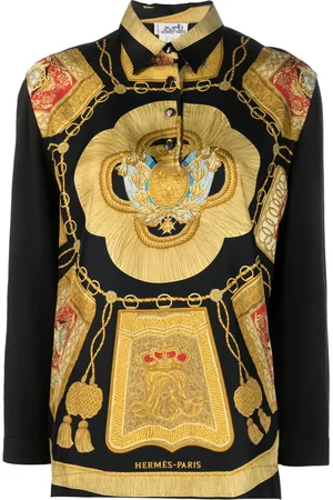Hermès Camisa de seda con estampado Byzantine 1990