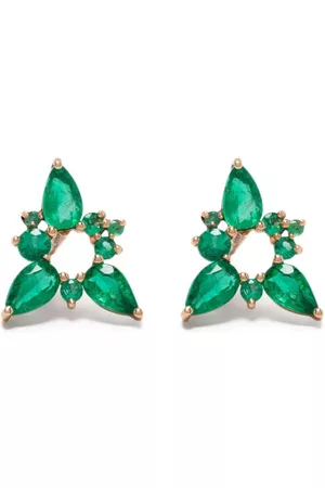 Fernando Jorge Aretes Eletric Spark en oro rosa de 18kt con esmeralda
