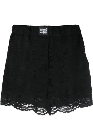Msgm Shorts de encaje con parche del logo