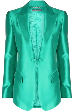 Alberta Ferretti Blazer con botones y ribete satinado