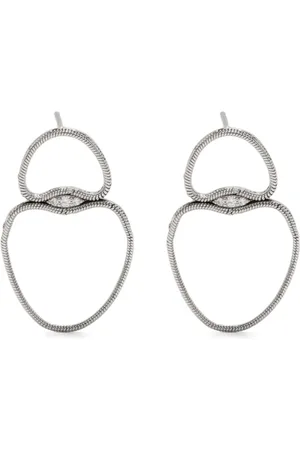 Fernando Jorge Aretes Fluid en oro blanco de 18kt con diamantes