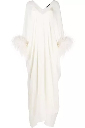 ‎Taller Marmo‎ Mujer Vestidos de noche - Feather-trim kaftan dress